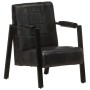 Black real goat leather armchair 60x80x87 cm by vidaXL, Armchairs - Ref: Foro24-325148, Price: 151,99 €, Discount: %