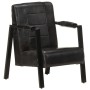 Black real goat leather armchair 60x80x87 cm by vidaXL, Armchairs - Ref: Foro24-325148, Price: 151,99 €, Discount: %