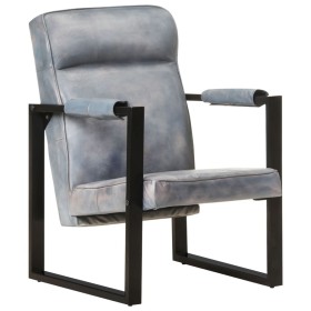 Gray real goat leather armchair 60x75x90 cm by vidaXL, Armchairs - Ref: Foro24-325146, Price: 130,12 €, Discount: %