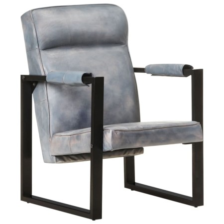 Gray real goat leather armchair 60x75x90 cm by vidaXL, Armchairs - Ref: Foro24-325146, Price: 130,99 €, Discount: %