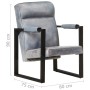 Gray real goat leather armchair 60x75x90 cm by vidaXL, Armchairs - Ref: Foro24-325146, Price: 130,99 €, Discount: %