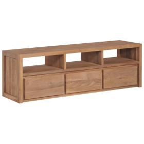 Mueble para TV madera teca maciza acabado natural 120x30x40 cm de vidaXL, Muebles TV - Ref: Foro24-246950, Precio: 277,99 €, ...