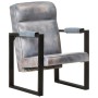 Gray real goat leather armchair 60x75x90 cm by vidaXL, Armchairs - Ref: Foro24-325146, Price: 130,99 €, Discount: %