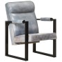 Gray real goat leather armchair 60x75x90 cm by vidaXL, Armchairs - Ref: Foro24-325146, Price: 130,99 €, Discount: %