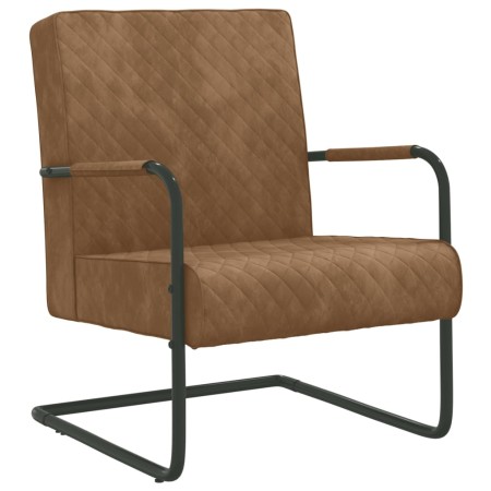 Silla voladiza de terciopelo marrón de vidaXL, Sillones - Ref: Foro24-325732, Precio: 143,39 €, Descuento: %