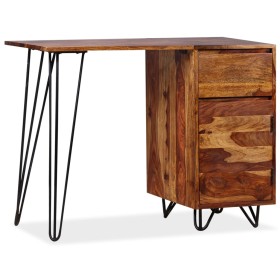 Desk with 1 drawer and 1 solid sheesham wood cabinet by vidaXL, Desks - Ref: Foro24-244359, Price: 267,89 €, Discount: %