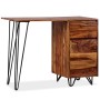 Desk with 1 drawer and 1 solid sheesham wood cabinet by vidaXL, Desks - Ref: Foro24-244359, Price: 267,89 €, Discount: %