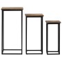 Set of tables for plants 3 units recycled teak by vidaXL, Side tables - Ref: Foro24-246088, Price: 163,99 €, Discount: %