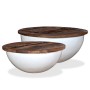 Set schalenförmiger Couchtisch 2 Stück recyceltes Holz weiß von vidaXL, Couchtisch - Ref: Foro24-245256, Preis: 122,67 €, Rab...