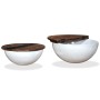 Set of 2 coffee tables in the shape of a bowl, made of recycled white wood. by vidaXL, Coffee table - Ref: Foro24-245256, Pri...