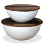 Set of 2 coffee tables in the shape of a bowl, made of recycled white wood. by vidaXL, Coffee table - Ref: Foro24-245256, Pri...