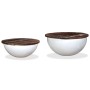 Set of 2 coffee tables in the shape of a bowl, made of recycled white wood. by vidaXL, Coffee table - Ref: Foro24-245256, Pri...