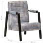 Gray real goat leather armchair 60x80x87 cm by vidaXL, Armchairs - Ref: Foro24-325149, Price: 160,99 €, Discount: %