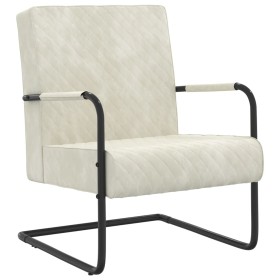 Cream White Velvet Cantilever Chair by vidaXL, Armchairs - Ref: Foro24-325733, Price: 143,63 €, Discount: %