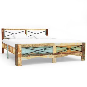 Estructura de cama de madera maciza reciclada 180x200 cm de vidaXL, Camas y somieres - Ref: Foro24-247668, Precio: 434,99 €, ...