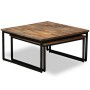 Stapelbare Couchtische 2 Einheiten aus massivem recyceltem Teakholz von vidaXL, Couchtisch - Ref: Foro24-245406, Preis: 136,9...