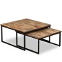 Stapelbare Couchtische 2 Einheiten aus massivem recyceltem Teakholz von vidaXL, Couchtisch - Ref: Foro24-245406, Preis: 136,9...