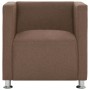 Sillón en forma de cubo de tela marrón de vidaXL, Sillones - Ref: Foro24-282146, Precio: 135,30 €, Descuento: %