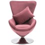 Sillón egg giratorio de terciopelo con cojín rosa de vidaXL, Sillones - Ref: Foro24-326214, Precio: 245,99 €, Descuento: %