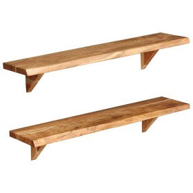 Wall shelves 2 pcs solid acacia wood 90x20x18 cm by vidaXL, Shelves and shelves - Ref: Foro24-247928, Price: 78,63 €, Discoun...