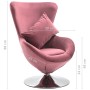 Sillón egg giratorio de terciopelo con cojín rosa de vidaXL, Sillones - Ref: Foro24-326214, Precio: 245,99 €, Descuento: %