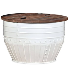 Solid white recycled wood barrel-shaped coffee table by vidaXL, Coffee table - Ref: Foro24-245254, Price: 156,15 €, Discount: %