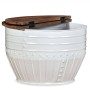 Solid white recycled wood barrel-shaped coffee table by vidaXL, Coffee table - Ref: Foro24-245254, Price: 156,99 €, Discount: %