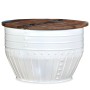 Solid white recycled wood barrel-shaped coffee table by vidaXL, Coffee table - Ref: Foro24-245254, Price: 156,15 €, Discount: %