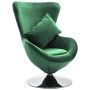 Velvet swivel egg armchair with dark green cushion by vidaXL, Armchairs - Ref: Foro24-326213, Price: 285,48 €, Discount: %