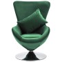 Velvet swivel egg armchair with dark green cushion by vidaXL, Armchairs - Ref: Foro24-326213, Price: 285,48 €, Discount: %