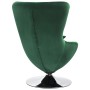 Velvet swivel egg armchair with dark green cushion by vidaXL, Armchairs - Ref: Foro24-326213, Price: 285,48 €, Discount: %