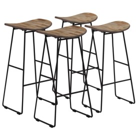 Kitchen stools 4 pcs recycled teak wood by vidaXL, Kitchen stools - Ref: Foro24-246093, Price: 379,86 €, Discount: %