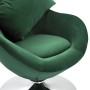 Velvet swivel egg armchair with dark green cushion by vidaXL, Armchairs - Ref: Foro24-326213, Price: 285,48 €, Discount: %