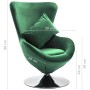 Velvet swivel egg armchair with dark green cushion by vidaXL, Armchairs - Ref: Foro24-326213, Price: 285,48 €, Discount: %