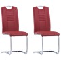 Cantilever dining chairs 2 units red synthetic leather by vidaXL, dining chairs - Ref: Foro24-281781, Price: 158,72 €, Discou...