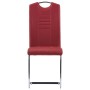 Cantilever dining chairs 2 units red synthetic leather by vidaXL, dining chairs - Ref: Foro24-281781, Price: 158,72 €, Discou...