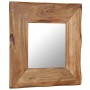 Espejo cosmético de madera maciza de acacia 50x50 cm de vidaXL, Espejos - Ref: Foro24-246267, Precio: 44,99 €, Descuento: %