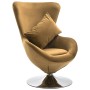 Sillón egg giratorio de terciopelo con cojín marrón de vidaXL, Sillones - Ref: Foro24-326215, Precio: 234,06 €, Descuento: %