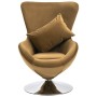 Sillón egg giratorio de terciopelo con cojín marrón de vidaXL, Sillones - Ref: Foro24-326215, Precio: 234,06 €, Descuento: %