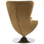 Sillón egg giratorio de terciopelo con cojín marrón de vidaXL, Sillones - Ref: Foro24-326215, Precio: 234,06 €, Descuento: %