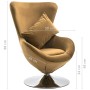 Sillón egg giratorio de terciopelo con cojín marrón de vidaXL, Sillones - Ref: Foro24-326215, Precio: 234,06 €, Descuento: %