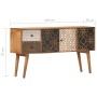 Sideboard with solid mango wood print 130x30x70 cm by vidaXL, Sideboards - Ref: Foro24-247917, Price: 245,99 €, Discount: %