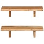 Wall shelves 2 pcs solid acacia wood 60x20x18 cm by vidaXL, Shelves and shelves - Ref: Foro24-247927, Price: 58,08 €, Discoun...