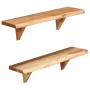 Wall shelves 2 pcs solid acacia wood 60x20x18 cm by vidaXL, Shelves and shelves - Ref: Foro24-247927, Price: 58,08 €, Discoun...