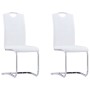 Sillas de comedor voladizas 2 unidades cuero sintético blanco de vidaXL, Sillas de comedor - Ref: Foro24-281777, Precio: 148,...