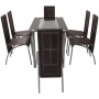 Conjunto de Comedor Elegante y Cómodo de Siete Piezas Color Marrón de vidaXL, muebles para cocinas y comedores - Ref: Foro24-...