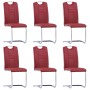 Cantilever dining chairs 6 units red synthetic leather by vidaXL, dining chairs - Ref: Foro24-278837, Price: 440,14 €, Discou...