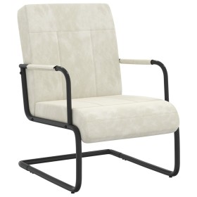 Cream white velvet cantilever chair by vidaXL, Armchairs - Ref: Foro24-325797, Price: 127,99 €, Discount: %