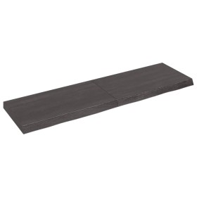 Dark brown treated oak wood wall shelf 140x40x(2-6)cm by vidaXL, Shelves and shelves - Ref: Foro24-363823, Price: 70,99 €, Di...