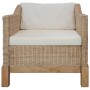 Sillón con cojines ratán natural de vidaXL, Sillones - Ref: Foro24-283075, Precio: 270,99 €, Descuento: %